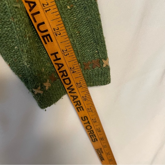 Women's WOOLRICH Green Ramie Wool Blend 1/2 Zip Sweater Size Large Trim - Picture 10 of 12